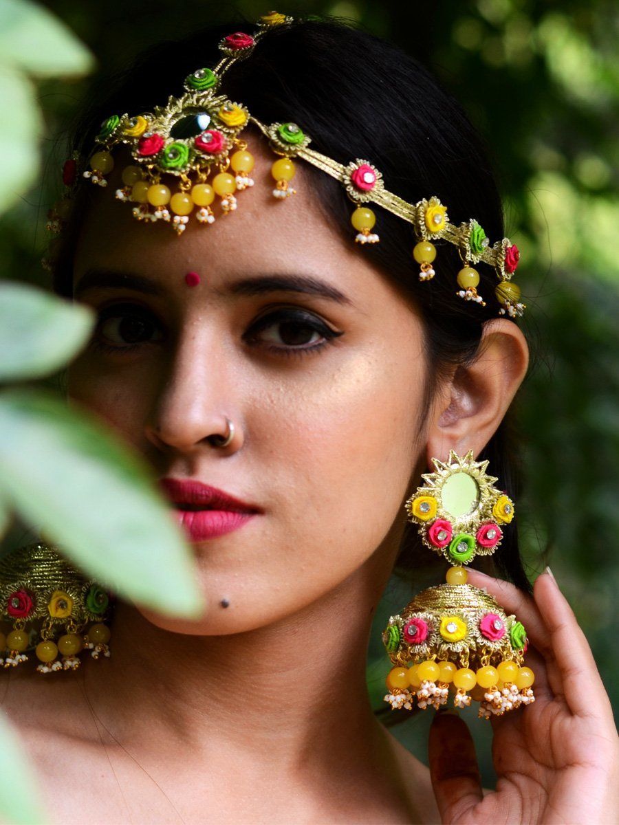 Haldi Flower Jewellery Set