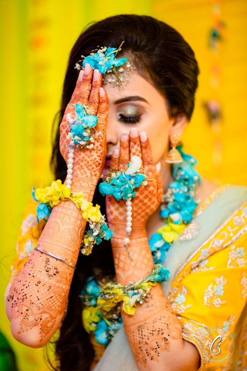 Haldi Flower Jewellery Set