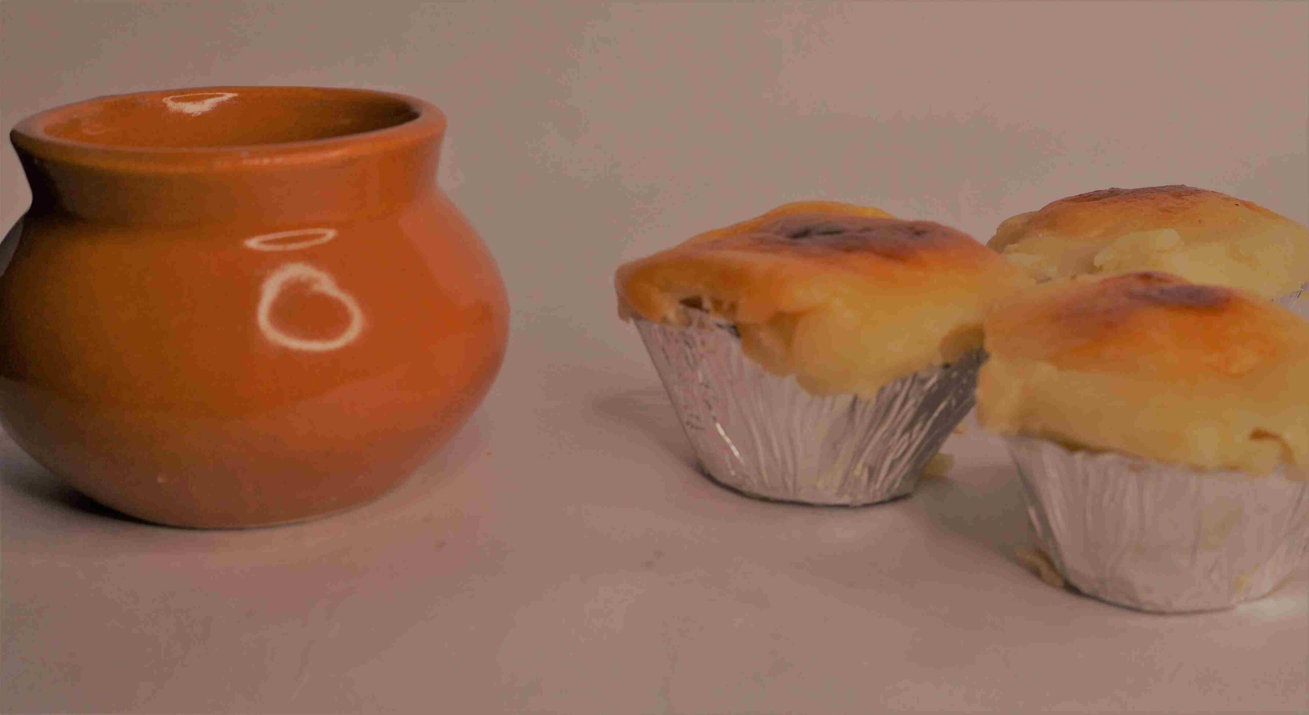 Baked Rosogolla with Fork