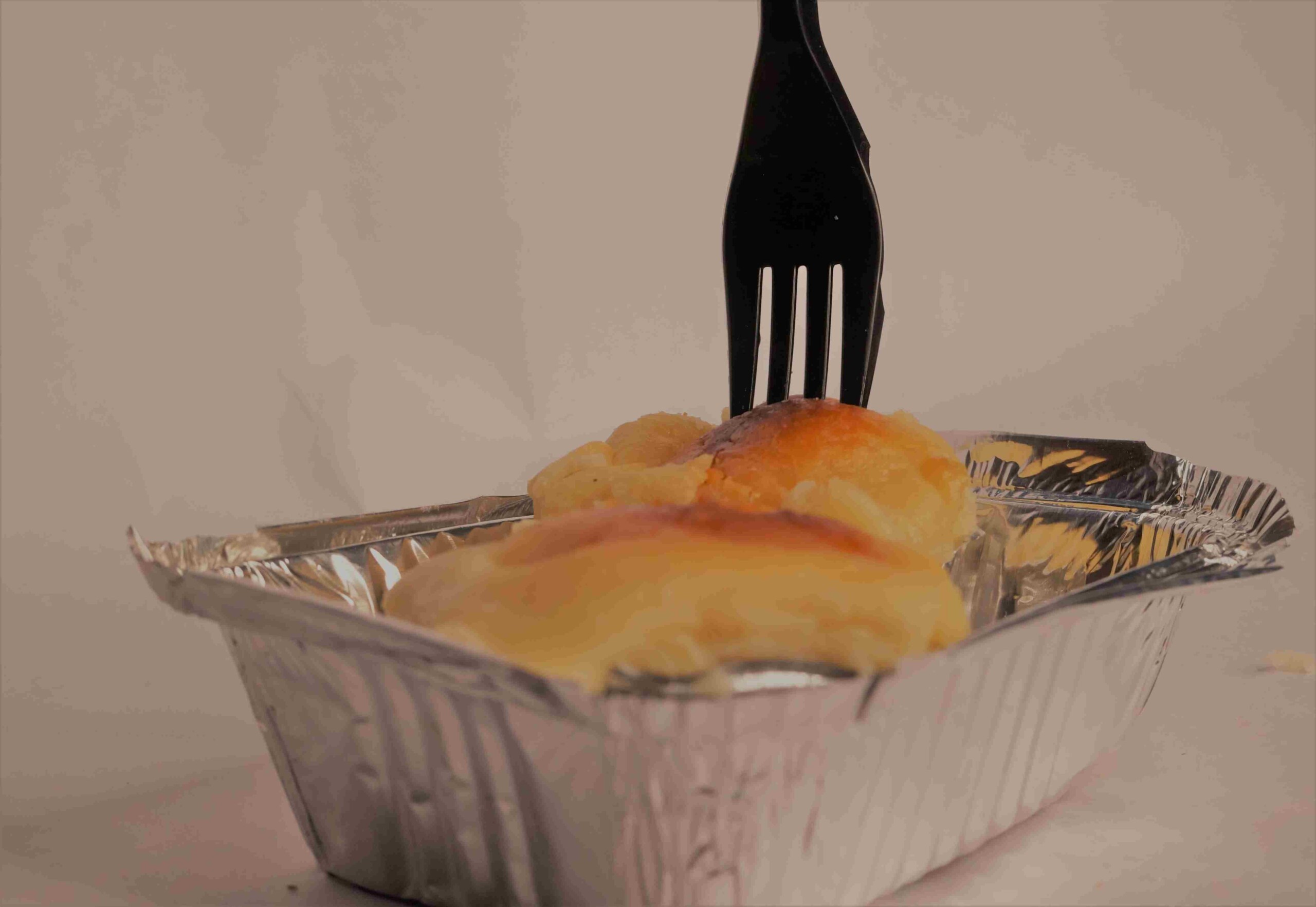 Baked Rosogolla with Fork