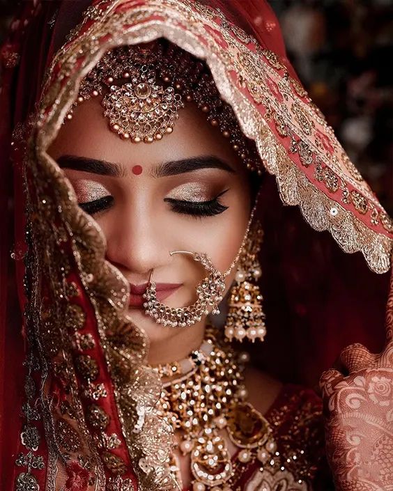 Nose ring in Kundan jewellery set