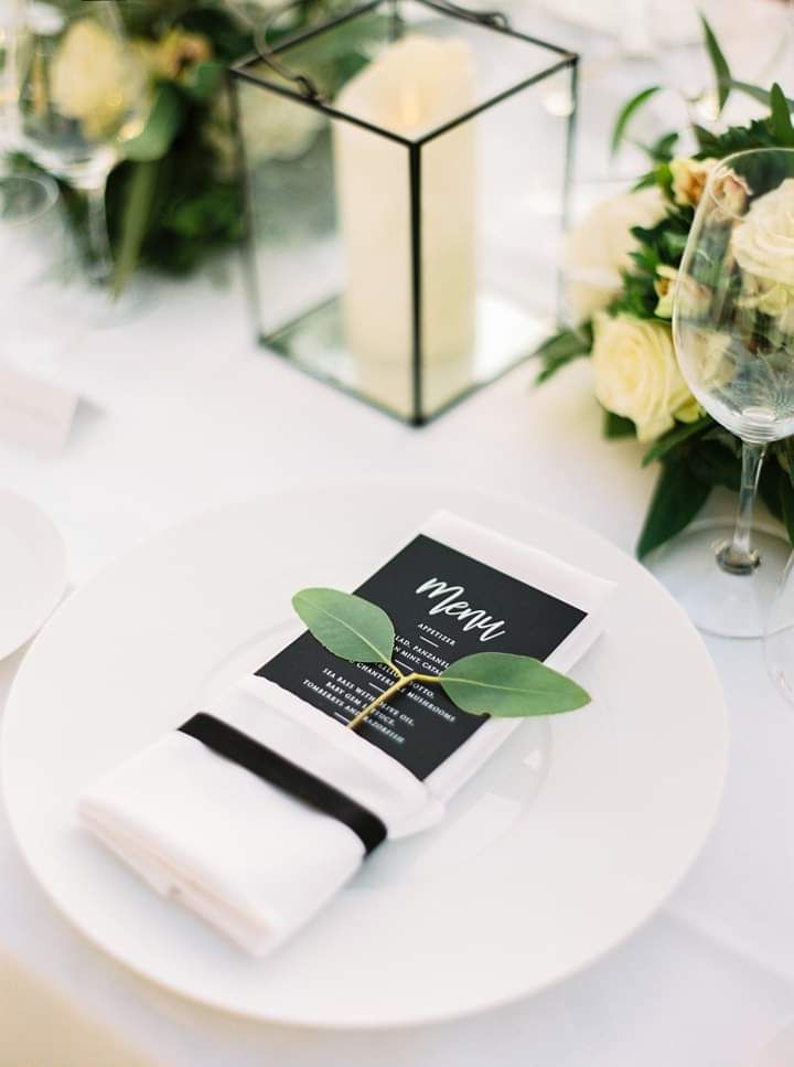 Bengali Wedding Menu Card on the Plate