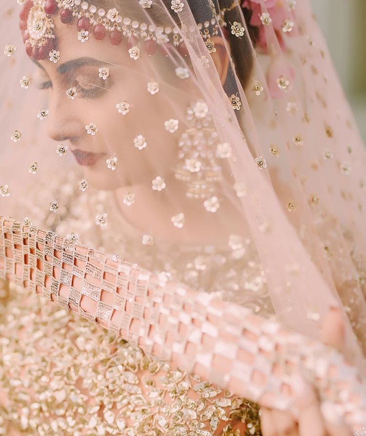 Pastel Pink Indian Wedding Veil