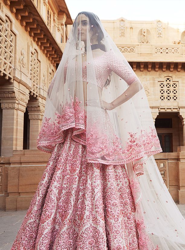 Pastel Pink Indian Wedding Veil