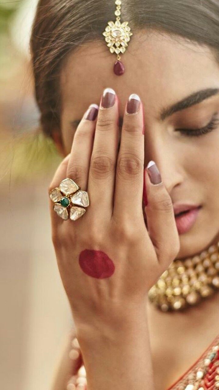 Bridal Ring in Kundan jewellery set