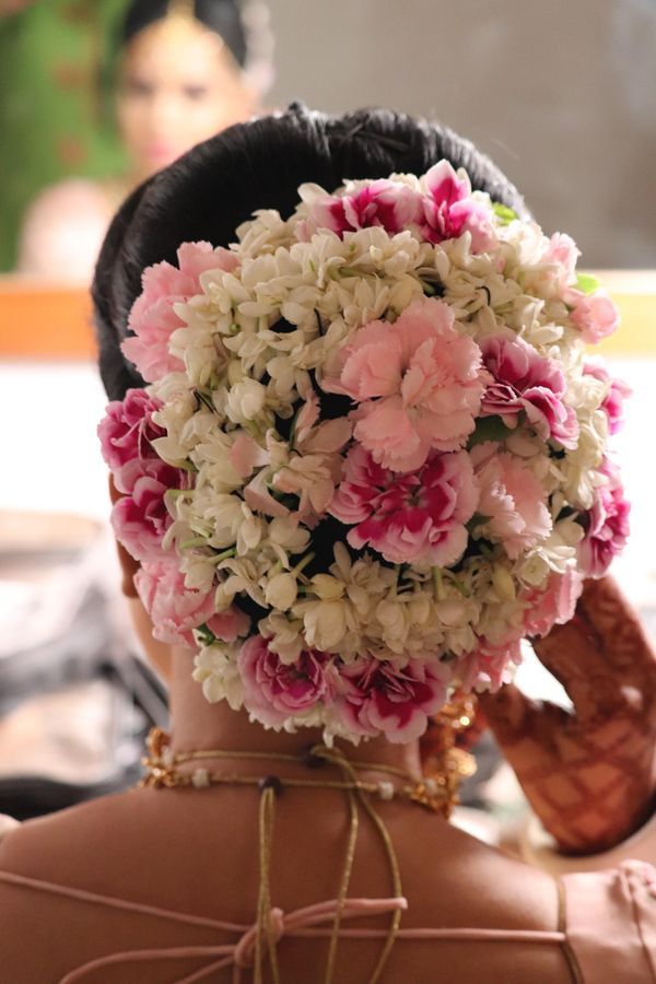 Floral Bun for Reception Look Bengali Hairstyle