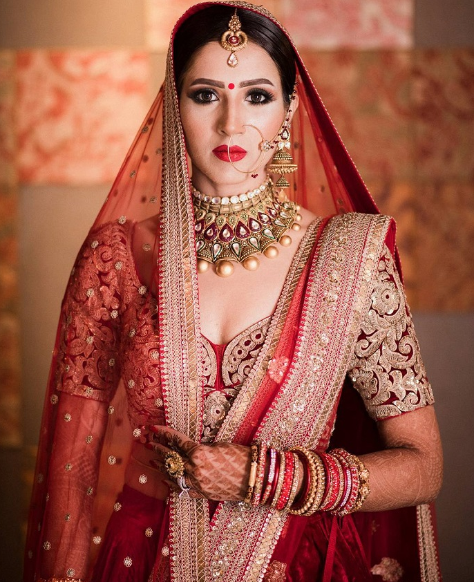 Red Zardozi Prince Cut Blouse in Velvet 