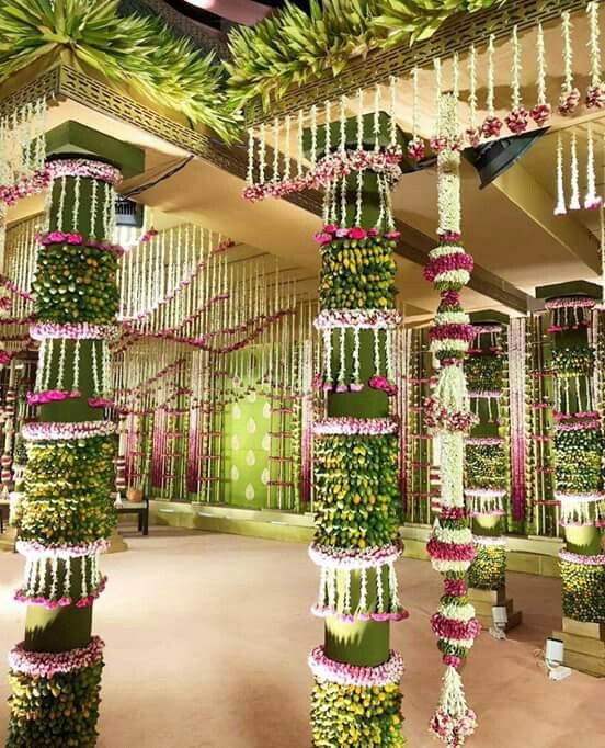 Traditional Tamilian Wedding Hall Decoration with Flowers
