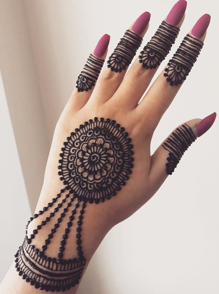 Beads and Dote Pattern Mandala Mehendi Design