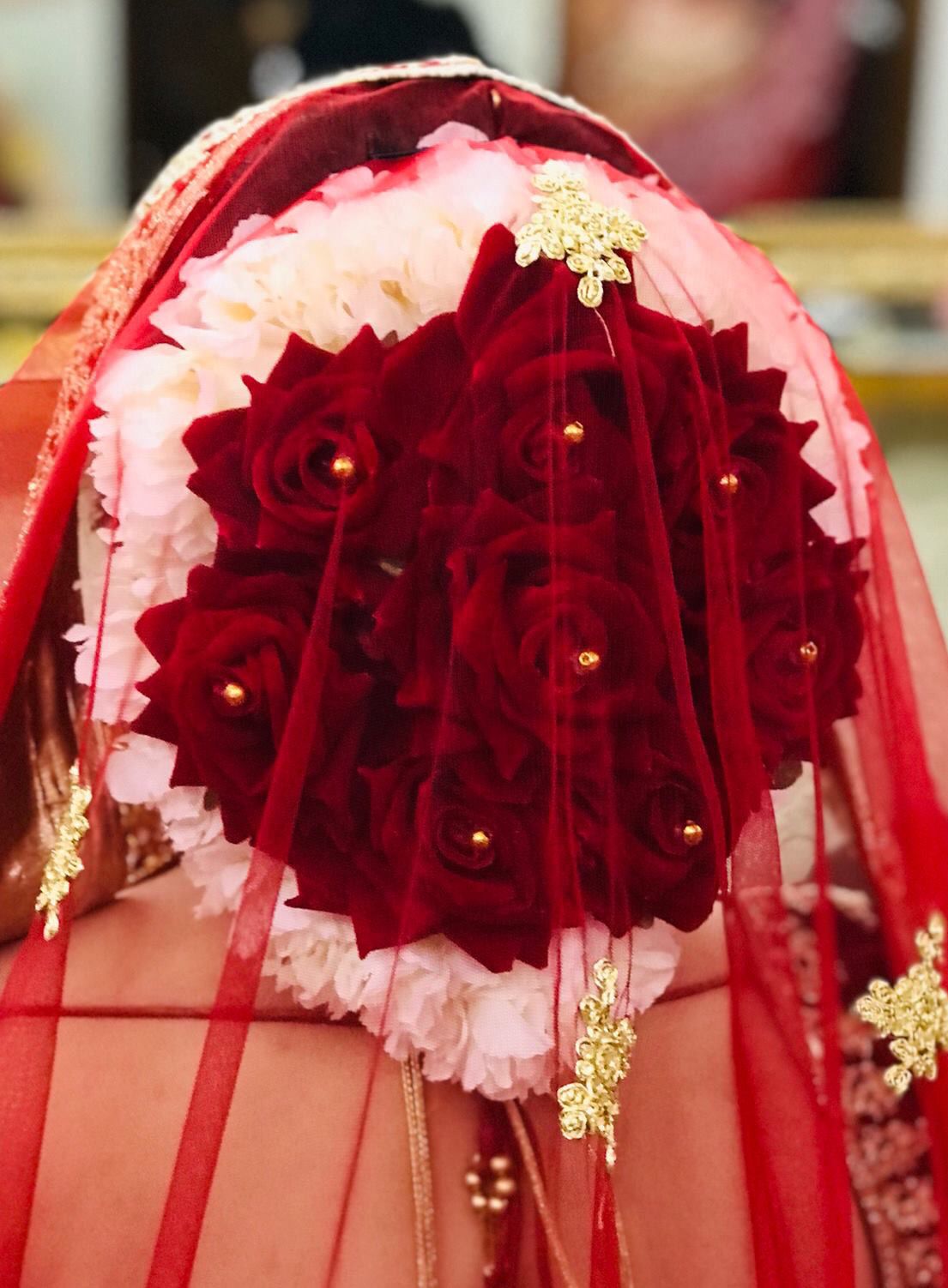 Floral Bun Traditional Bengali Bridal Hairstyle