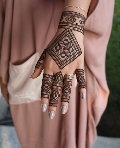 Square Shaped Mandala Mehendi Design
