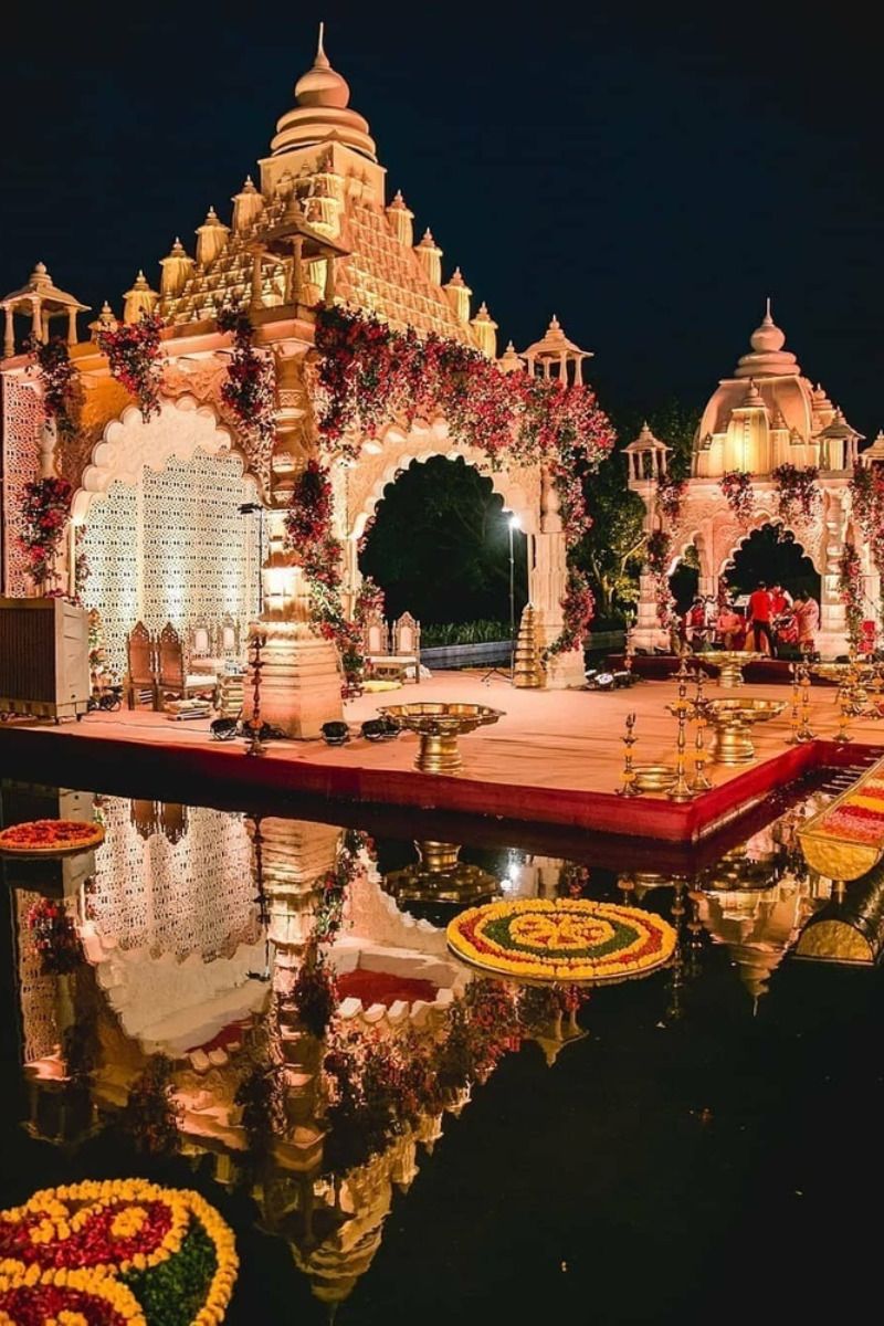 Water Side Decoration for Wedding Stage