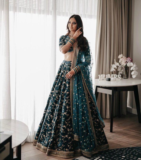 Deep Green Bridal Lehenga