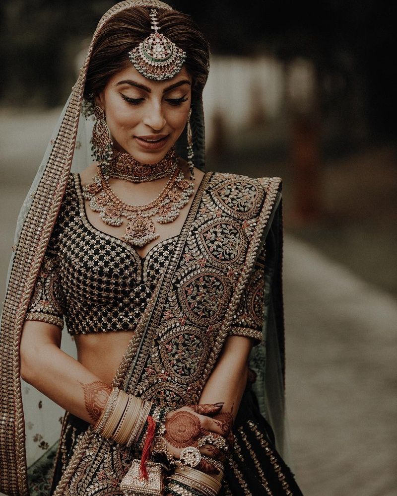 Pink and Green Bridal Lehenga