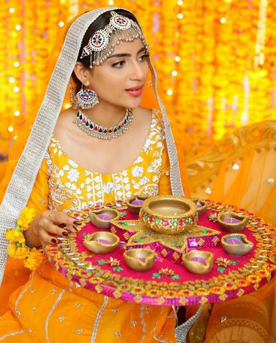 Haldi Thal Wedding Tray Decoration