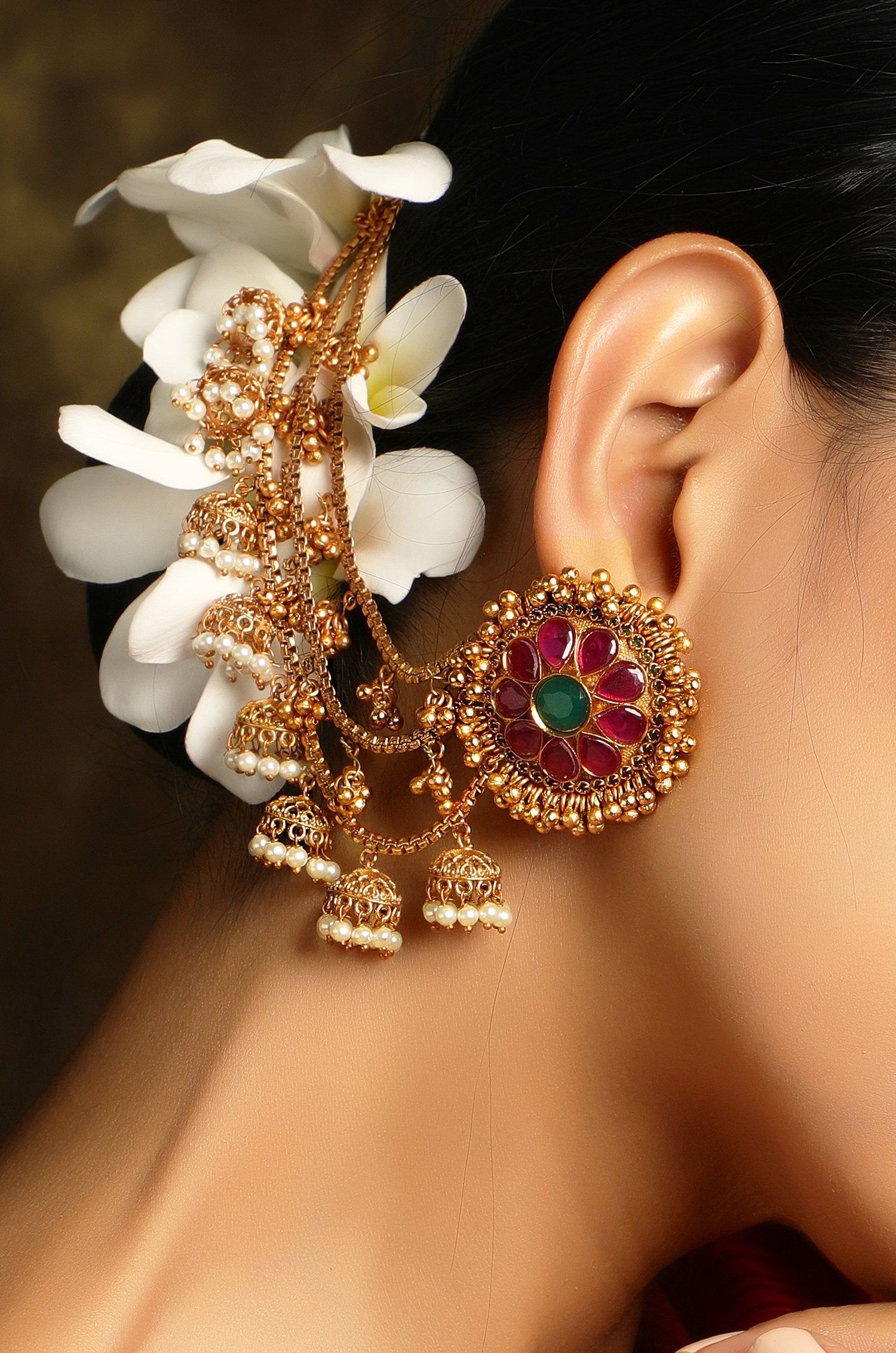 The Festive look Bridal gold Jhumka Design