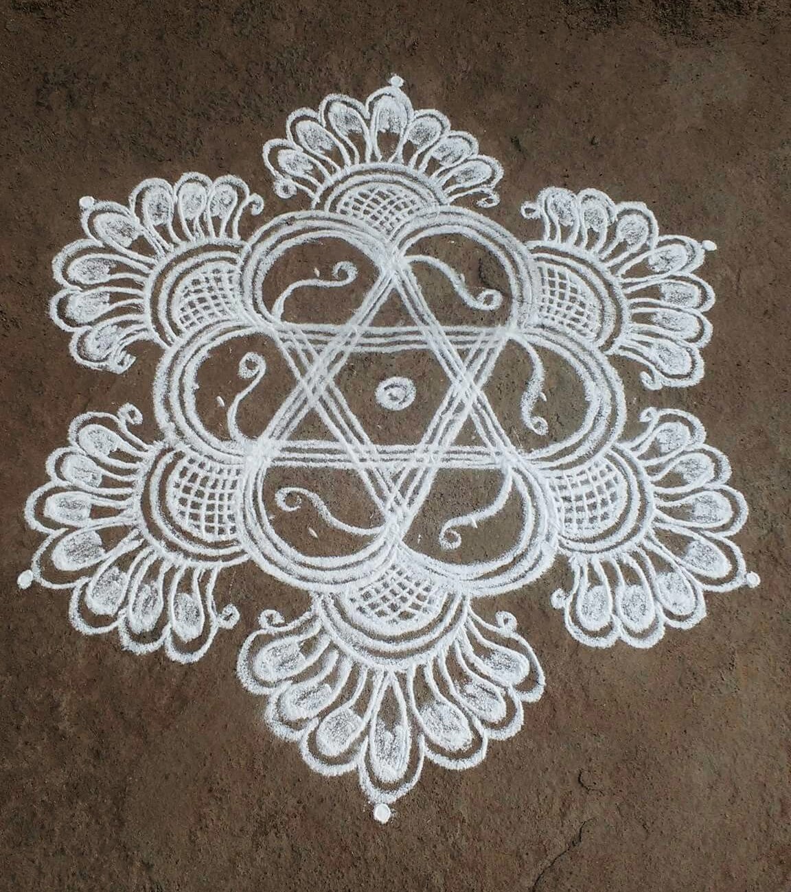 Geometric Star Rangoli Kolam