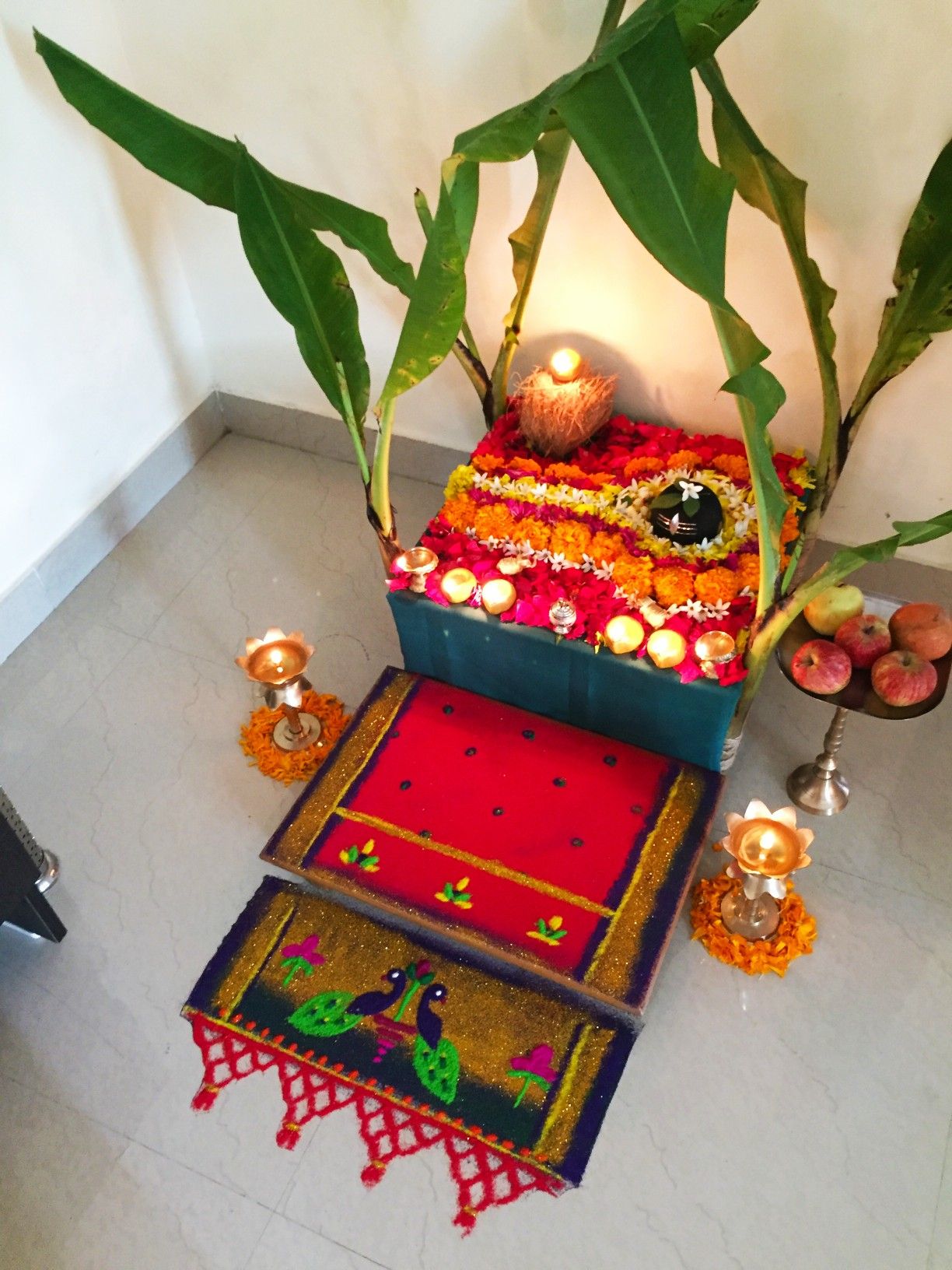 Home Pooja Free Hand Simple Rangoli Designs