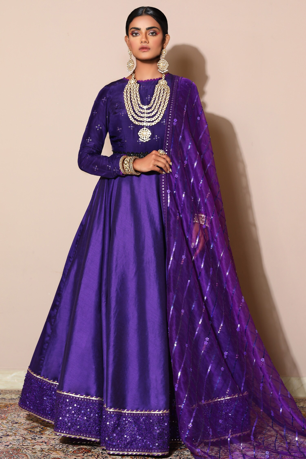 Nitya Bajaj’s Purple Anarkali Kurti with Dupatta