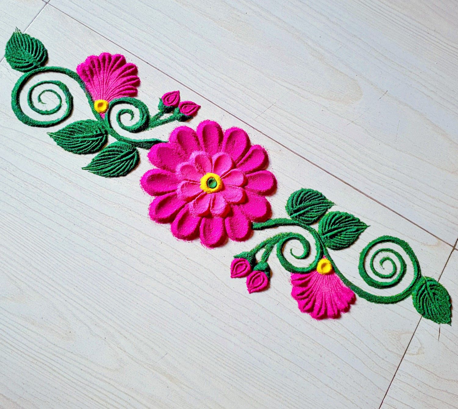 Easy Border Rangoli Design Using Bangles