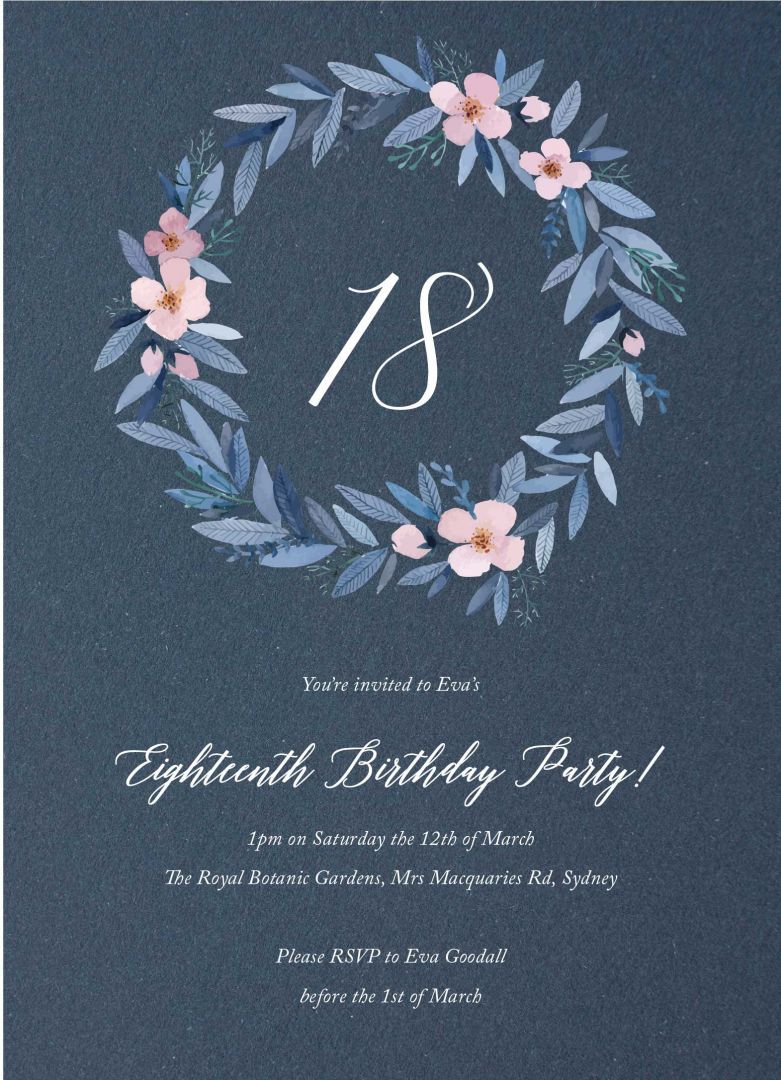 Floral Hallow Birthday Invitation Card