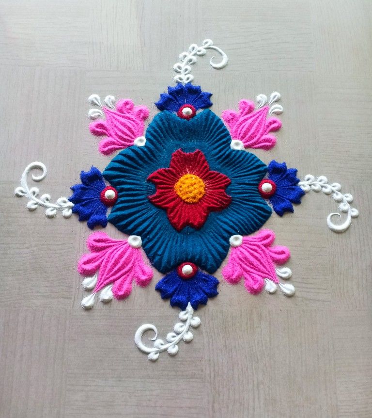 Floral Unique Rangoli Designs