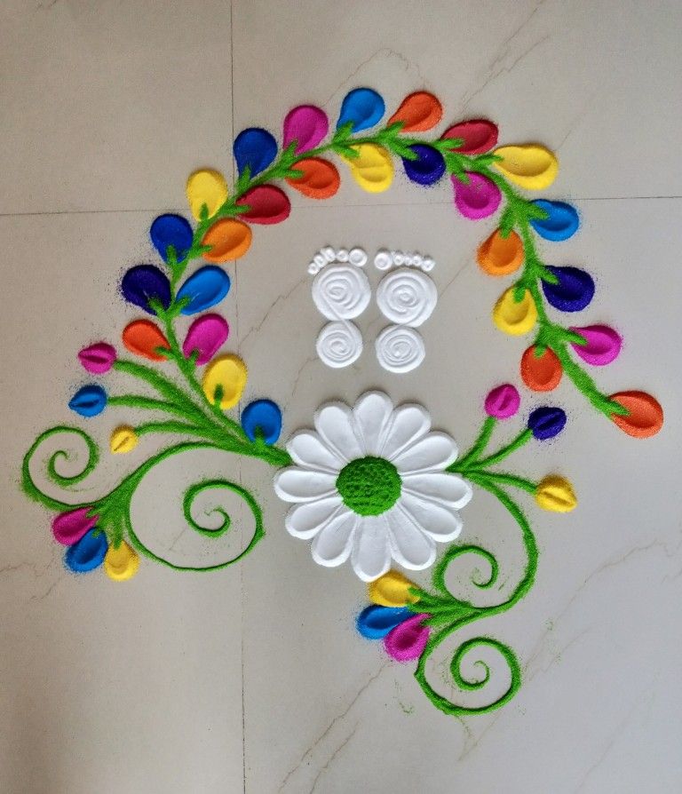 Little Foot Marks Unique Rangoli Designs