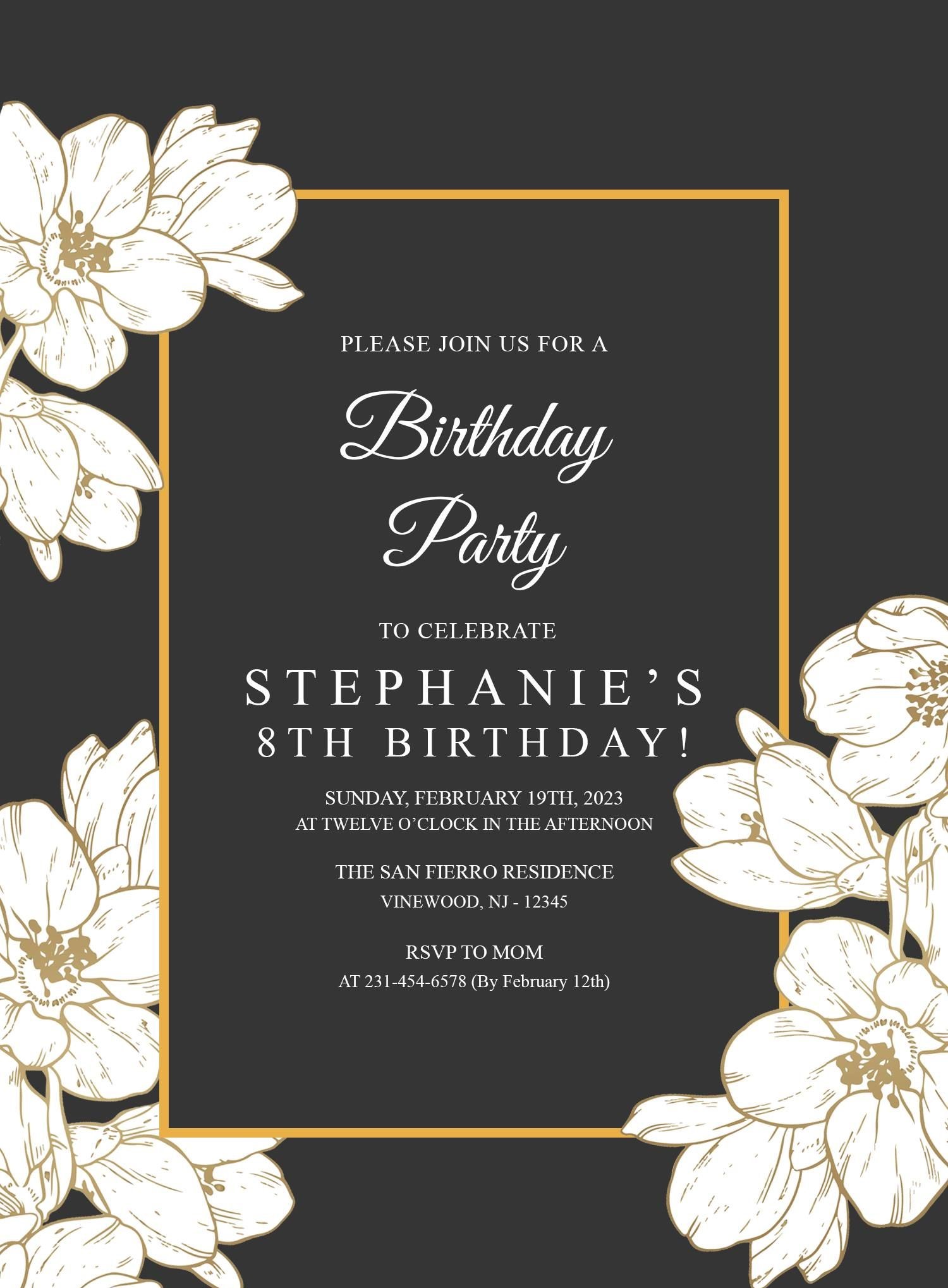 Modern Birthday Invitation Card