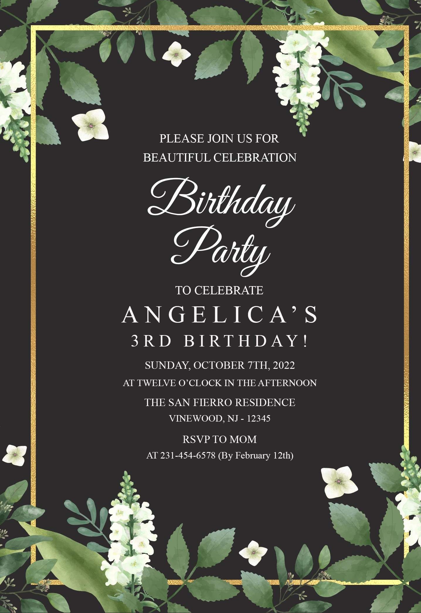 Modern Birthday Invitation Card