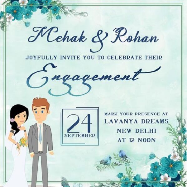 Postcard Engagement Invitation