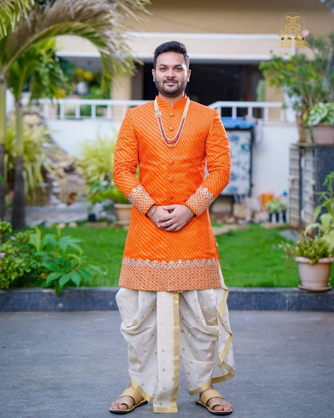 Golden Border Dhoti for Men