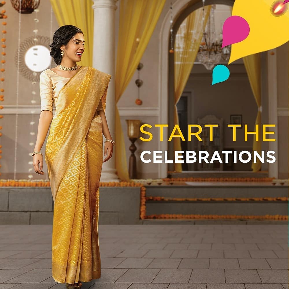 Pantaloons’ Haldi Special Yellow Saree 