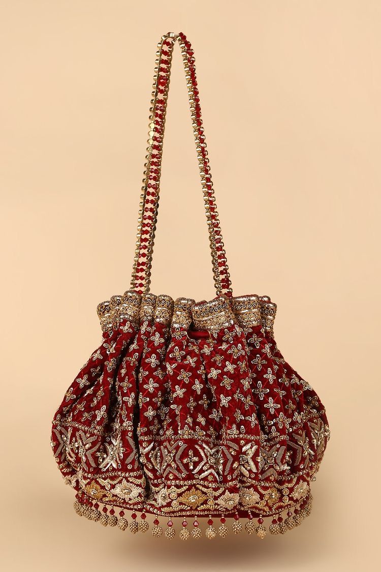 Red Bridal Potli Handbags for Women