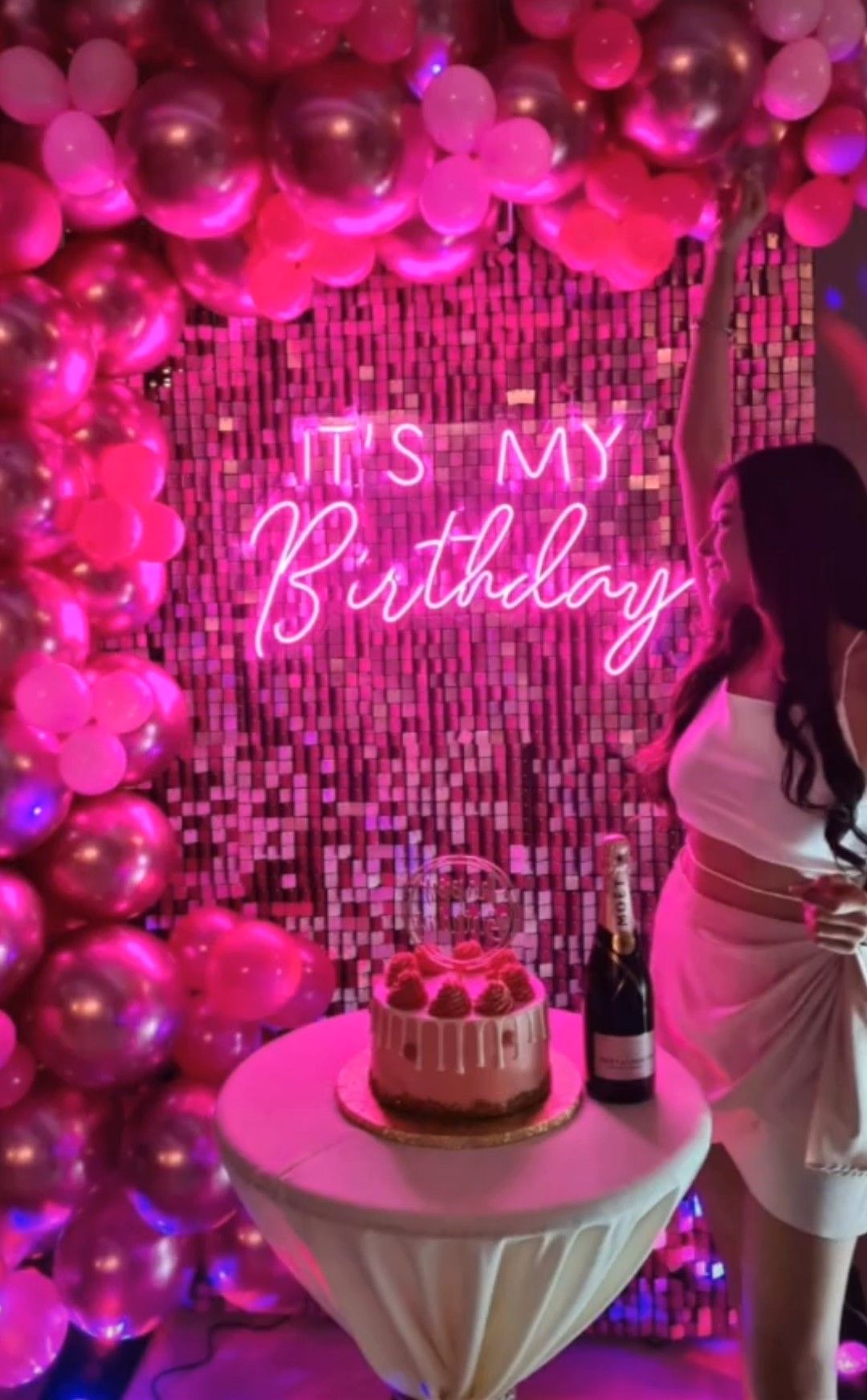 Couple-themed Simple Birthday Stage Decoration