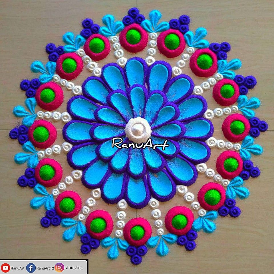 Blue Rangoli Mandala Art Designs