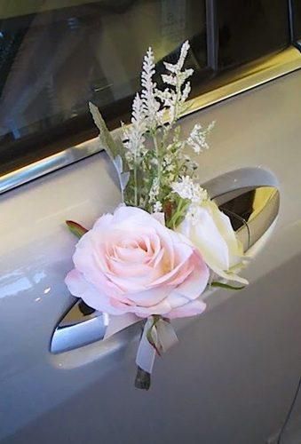 Pink Rose Simple Car Decorations for Wedding