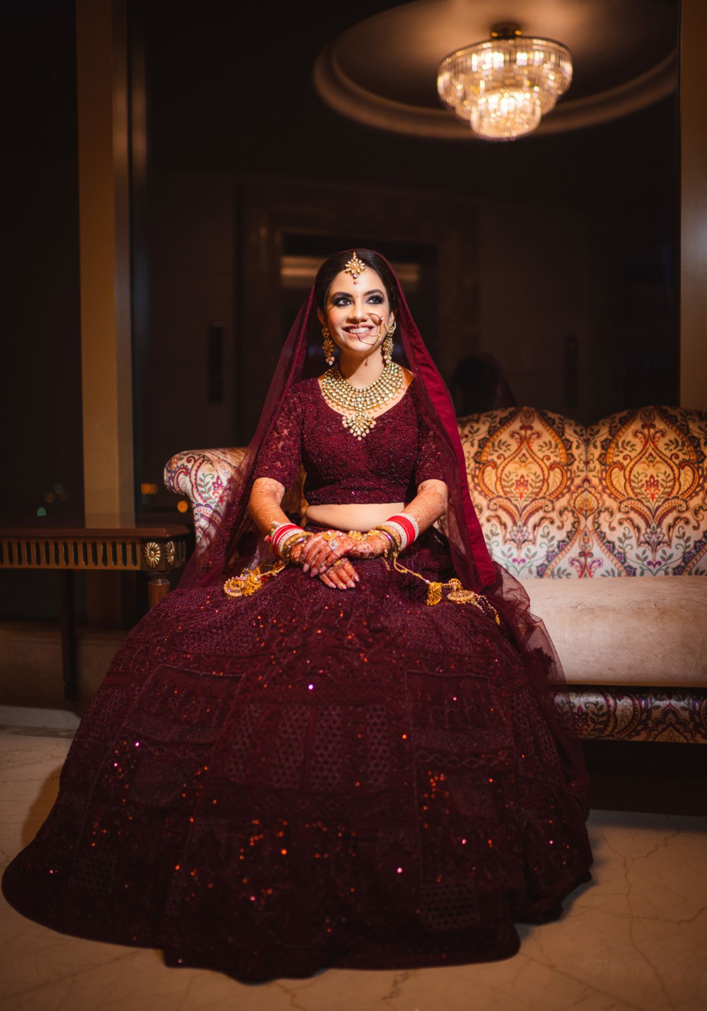 Shisha Wine Royal Bridal Lehenga