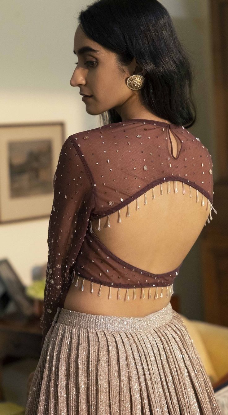 The Backless Wedding Simple Attractive Blouse Design