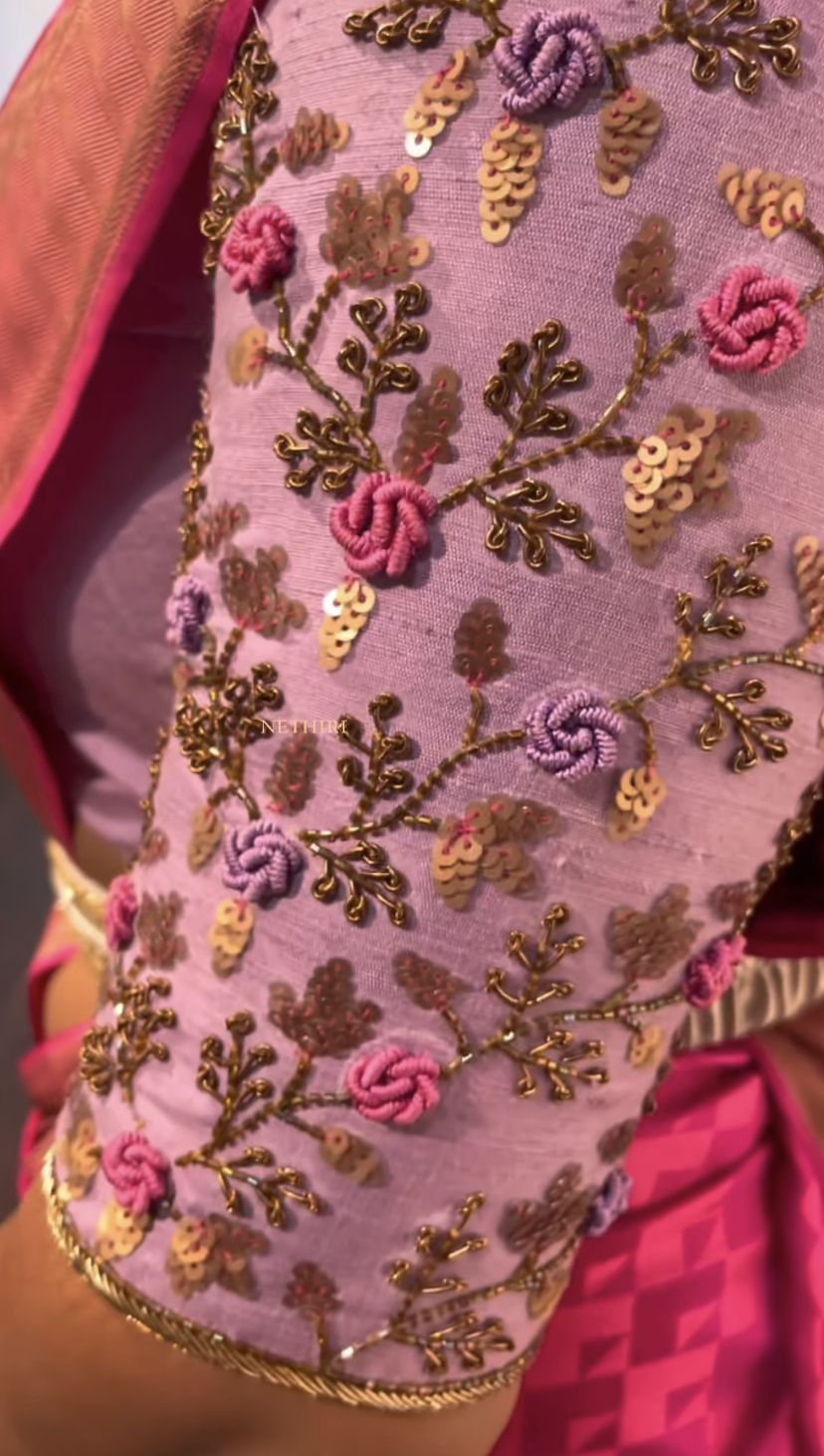 The Floral Embroidery Wedding Blouse Embroidery Designs