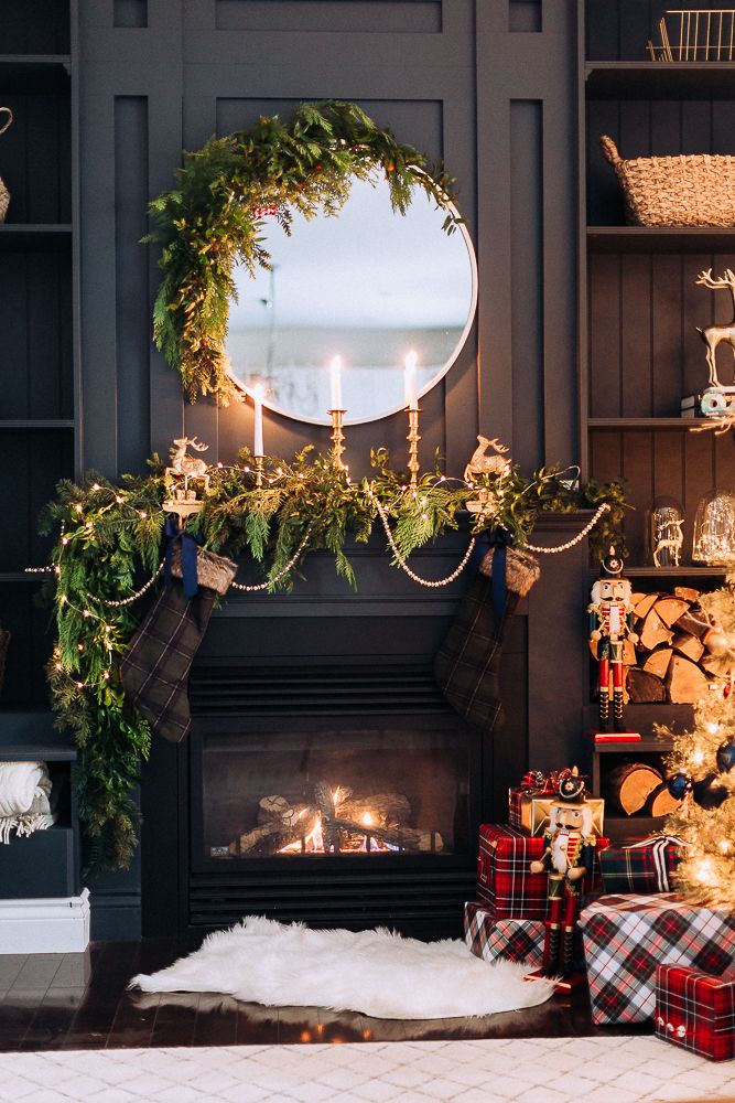 Fireplace Christmas Home Decor