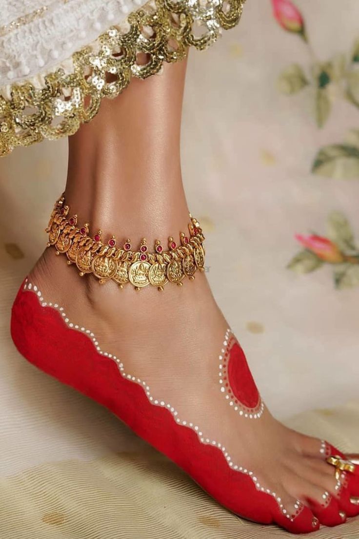 Gold Coin Bridal Payal Designs 