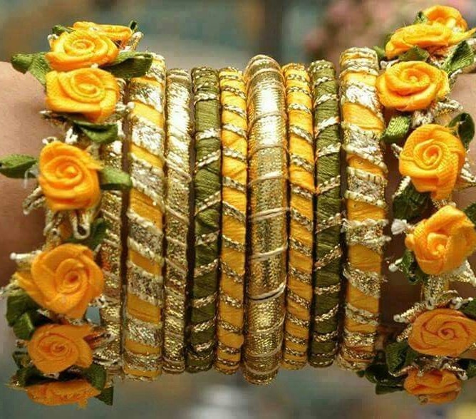 Haldi Bridal Silk Thread Bangles