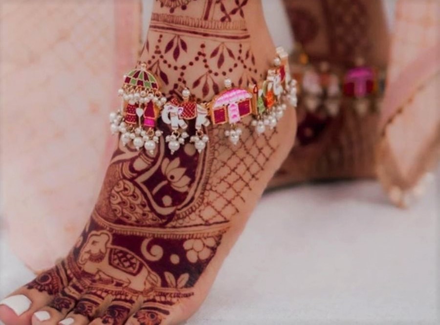 Meenakari Bridal Payal Designs 