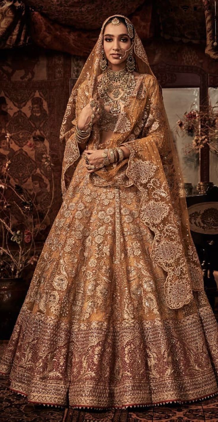 Peach Rajasthani Bridal Lehenga