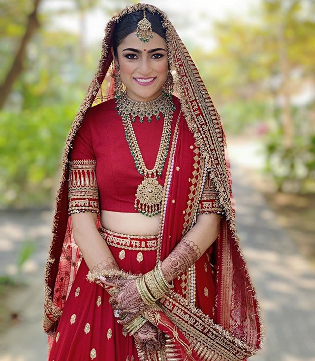 Red Bridal Suits with Heavy Dupatta with Price