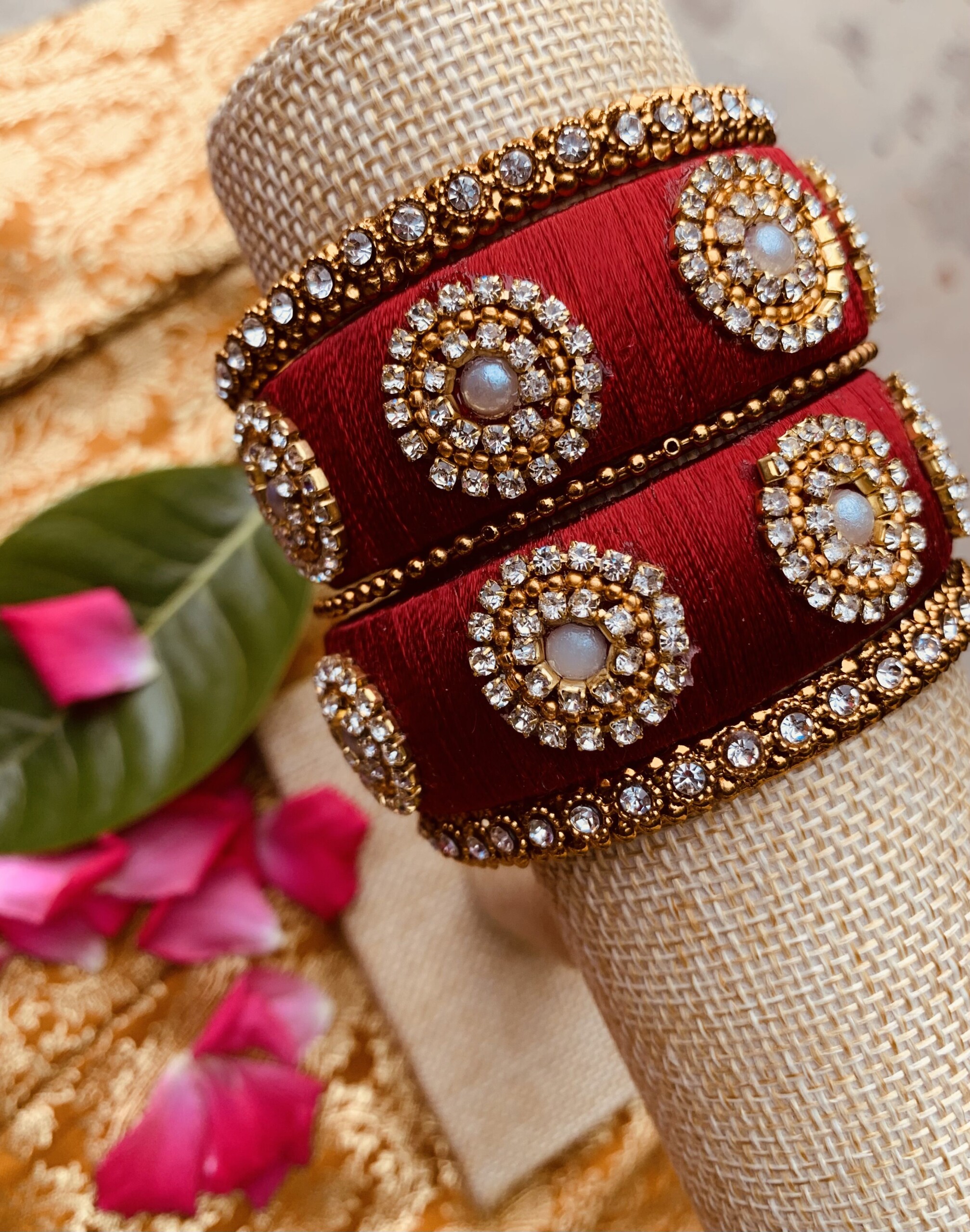 Stonework Bridal Silk Thread Bangles