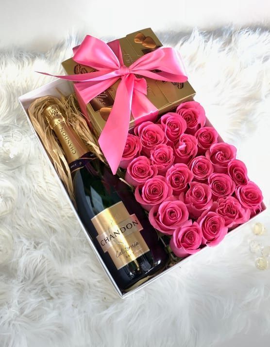 Valentines Day Gift Box with Champagne