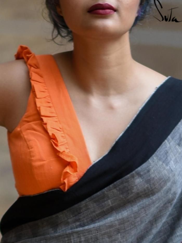 The Single Shoulder Sleeveless Blouse Design Idea