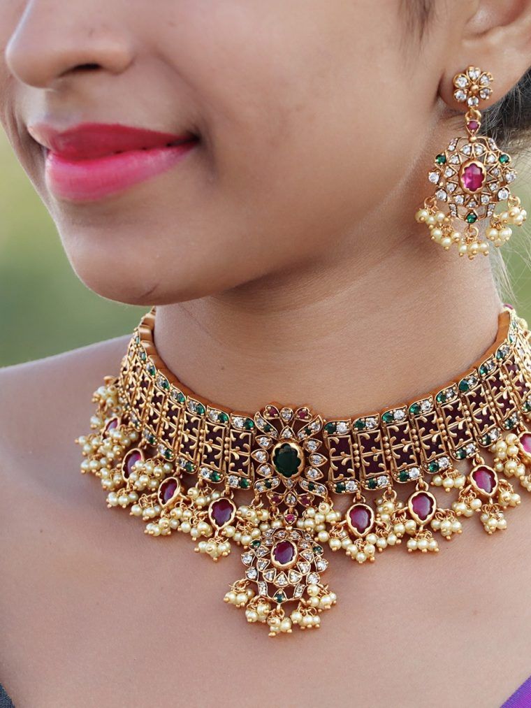 Crystal Wedding Necklace with White Gold