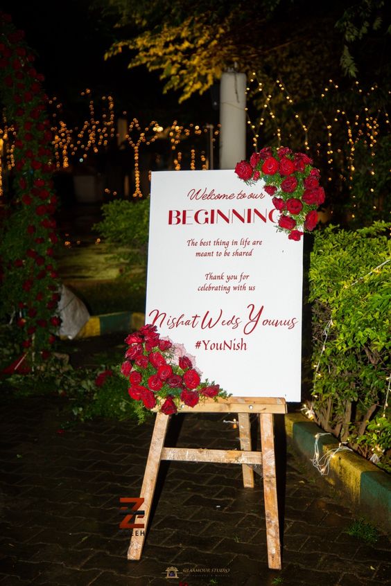 Reception Wedding Sign with a Personal Touch 